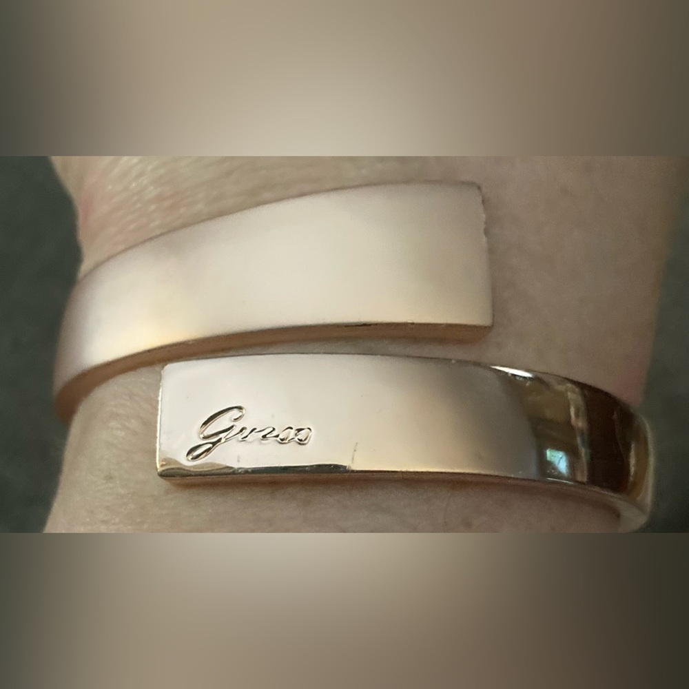 GUESS Signed Rose Gold Hinge Bangle